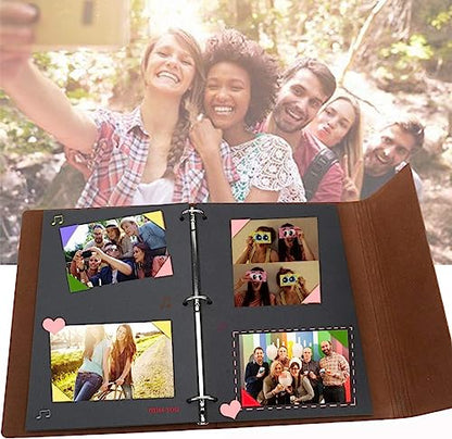 AIOR Scrapbook Photo Album 60 Pages Memory Book Leather Scrap Book DIY Guest Photo Book Wedding Travel Memory Album for Graduation Birthday Gifts (Moon Fema) - style: Moon Fema