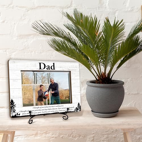 Gihyan Dad Memorial Picture Frame, In Memory of Dad Photo Frame, Sympathy Gifts For Loss of Dad, Bereavement Gifts for Loss of Father, Home Office Wooden Frame With Stand-57