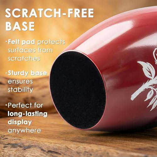 Emvency Urn for Ashes, Metal Alloy, 10" H x 6" W, Red - color: Red