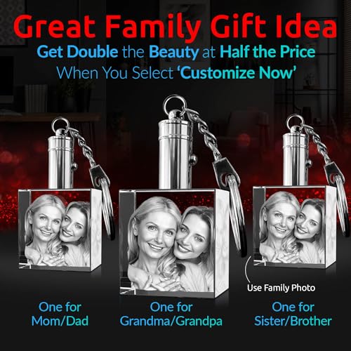 ArtPix 3D Crystal Photo Keychain - Personalized Custom Picture Keepsake - color: Square, size: Medium