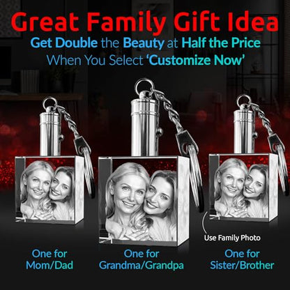 ArtPix 3D Crystal Photo Keychain - Personalized Custom Picture Keepsake - color: Square Premium, size: Small