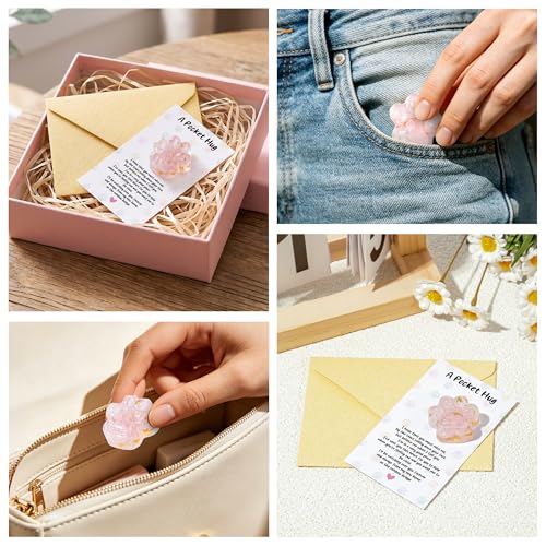 EYxsaxenk Loss of Pet Sympathy Gift - Pink Crystal Mini Paw Pocket Hug with Memorial Card Envelope Remembrance Bereavement Gift for Loss of Dog Cat Sympathy Favor Adult Pet Lover Stress Relief Supply - color: 1pcs Pink + I Know Card