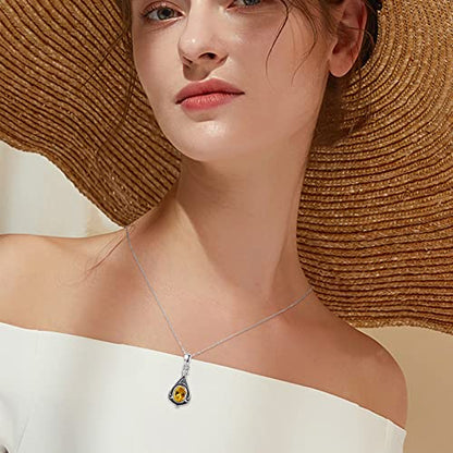 Urn Necklace for Ashes Cremation Jewelry 925 Sterling Silver Ashes Pendant Necklace Memorial Jewelry Gifts for Women Men Girls Boys - style: Celtic-November-Citrine