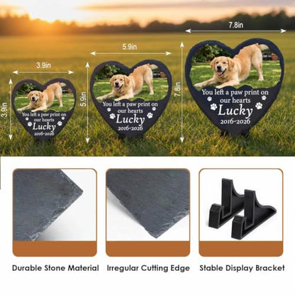 Dog Memorial Stone for Loss of Pet Cat with Photo Dog Sympathy Gifts - color: Design 13