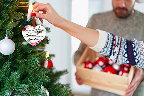 SICOHOME Memorial Ornament for Grandma, I Have an Angel in Heaven Keepsake - Sympathy Gifts for Loss of Grandmother - Comforting Bereavement Gift with Gift Box - Memorial Christmas Ornament