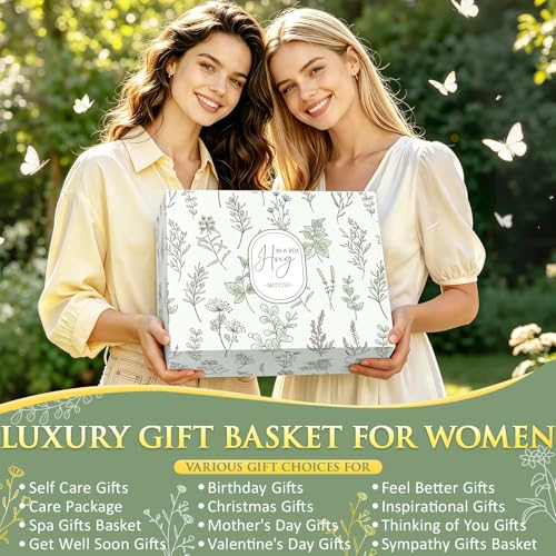Get Well Soon Gift Baskets for Women Birthday Gifts Spa Self Care Package - color: Beige