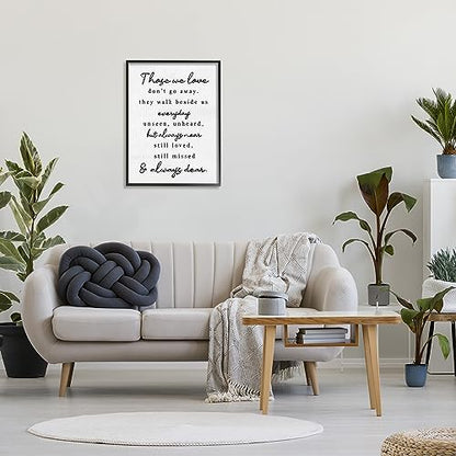 Those We Love Poem Rustic, 24 x 30 Inch Framed Giclée Print | Stupell Industries · By Lil' Rue · Ready to hang · Thoughtful gift for any room · Made in USA - color: Midnight Black (Textured), size: 30"L x 24"W