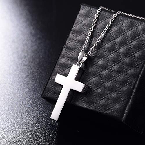Cross Urn Necklace for ashes 925 Sterling Silver religious Cross Cremation Pendant Jewelry Faith Hope Love Gifts for Men - style: Cross Urn pendant