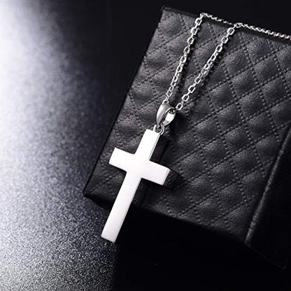 Cross Urn Necklace for ashes 925 Sterling Silver religious Cross Cremation Pendant Jewelry Faith Hope Love Gifts for Men - style: Cross Urn pendant