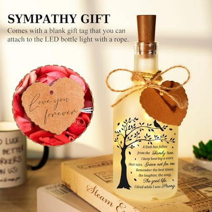 Sympathy Gifts for Loss of Loved One, In Memory of Loved One, Bereavement Condolences Gift for Loss, Sympathy Decorative Bottle Jar Lighting - size: Loved One