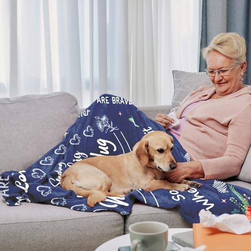 Blue Warm Hug Blanket 52"x60"Get Well Soon Gift for Men Women | You’re Loved Inspirational Blanket,Comfort for Cancer Recovery,After Surgery,Elderly,Grandpa,Patient,Friend - color: Blue Warm Hug