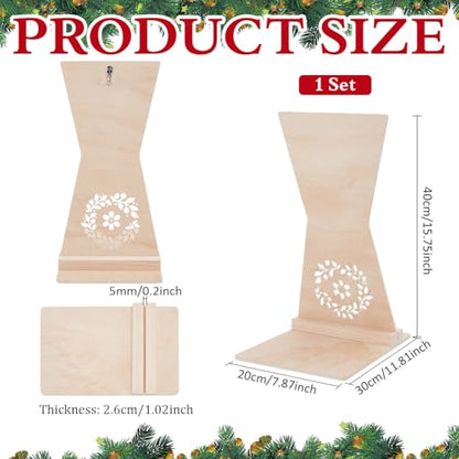 PH PandaHall Wooden Wreath Stand Wreath Easel Stand Christmas Wreaths Holder Wood Flower Garlands Display Removable Garlands Showcase for Xmas Halloween Holiday Party Wedding Birthday Decoration