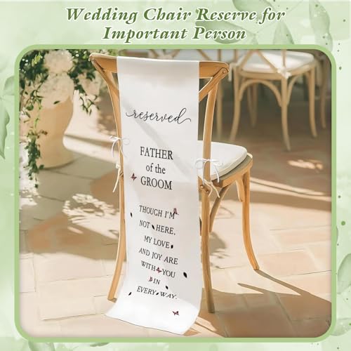 Reserved Signs for Wedding, Memorial Wedding Chair Sign, In Loving Memories Wedding Sign, Pick a Seat Not a Side Save a Seat for Someone in Heaven Linen Reserved Decorations, Father of the Groom - style: Father of Groom