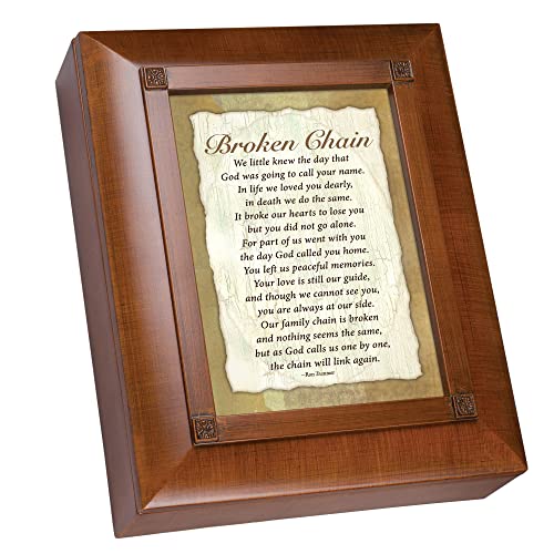 Cottage Garden Broken Chain God to Call You Home Woodgrain Remembrance Keepsake Box