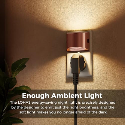 L LOHAS LED Night Lights Plug into Wall, Dimmable Night Light 2 Pack | Plug in Night Light with 3 Level Brightness, 3000K Soft White, Rose Gold Housing - color: Rose Gold