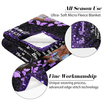 Vsmoedb Custom Memorial Blanket with Pictures for Loss of Loved One - color: Select10