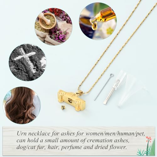 Imrsanl Cremation Jewelry Pick Up Truck Urn Necklace | Memorial Pendant Keepsake, Ashes Necklace for Men Women, Loved Ones Ash Holder - color: Gold