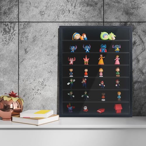 16x20 Wooden Shadow Box Frame with Removable Shelves Deep Display Case for Military Medals Keepsakes Black - color: Black, size: 16x20