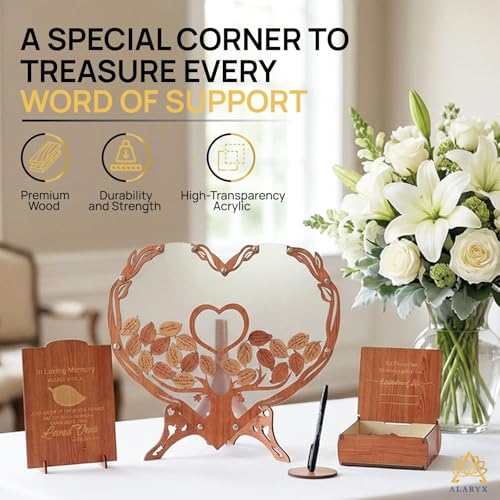 Funeral Guest Book for Memorial Service Keepsake - Versatile Celebration of Life Decorations - Sign-in Board for Memorial Service Reception and Personalized Remembrance Display
