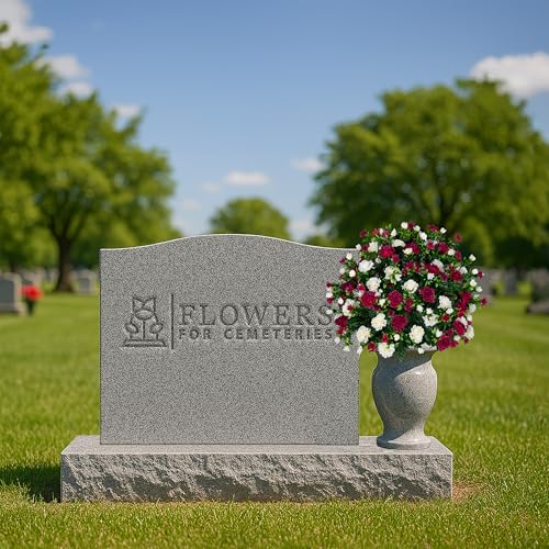 Sympathy Silks Artificial Cemetery Flowers - Gravesite Memorial Arrangment - Beauty & Cream Garden Mums - (1) Bouquet - color: Beauty & Cream, size: (1) Bouquet