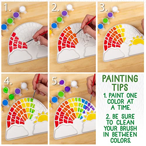 Creative Roots Paint Your Own Rainbow Stepping Stone Craft Kits for Kids, Ceramics to Paint, Ages 6+ - style: Rainbow