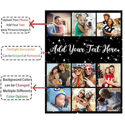 D-Story Personalized Blanket with Photos Custom Blanket for Adults Kids Birthday Xmas for Dad Mom Son Daughter Family Picture Throw Blanket in - color: Sister Photo