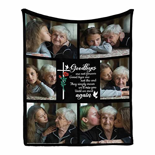 InterestPrint Personalized Memorial Gift Sympathy Gift for Loss of Father Mother Grandma Grandpa Loved One in Heaven in Loving Memory Remembrance Blanket - color: Multi V68, size: 30 x 40 Inches