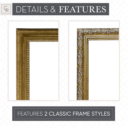 Camden Reed Romantic 6-Piece Collage Frame Set, Cut Join Design for Cherished Moments, 4x6 Inch, Brass Molding - color: Brass Molding, size: 6 Openings