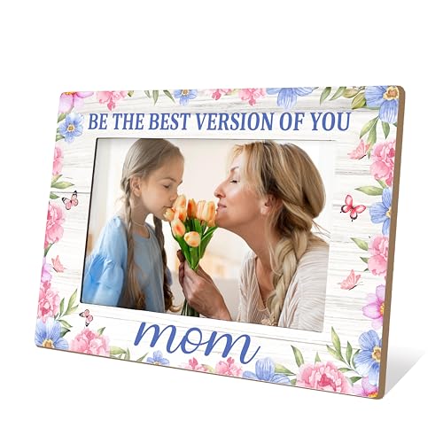 ISOVF Mothers Day Mom Picture Frame | Love You Forever Family Mothers Day Gifts | Rustic Wood 5X7 Mom & Me Photo Frame For Desk Display | A10 - style: first mothers day