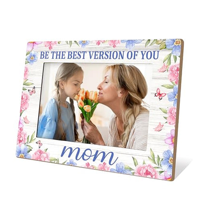ISOVF Mothers Day Mom Picture Frame | Love You Forever Family Mothers Day Gifts | Rustic Wood 5X7 Mom & Me Photo Frame For Desk Display | A10 - style: first mothers day