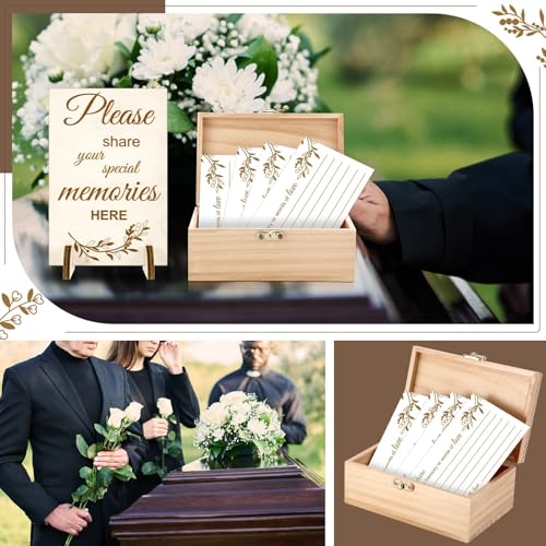 Share a Memory Cards Wooden Box for Celebration of Life Decoration - style: Classic Light Beige Set