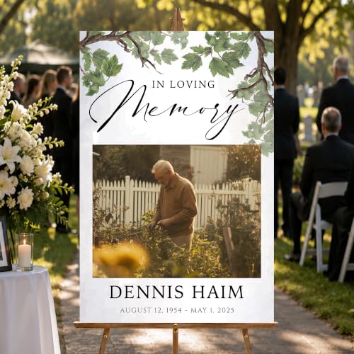 Personalized Editable Funeral Welcome Sign, SUNFLOWER - Large Weather-Resistant PVC Sign, 12' x 18', 24' x 18', 36' x 24' - color: #Version 13