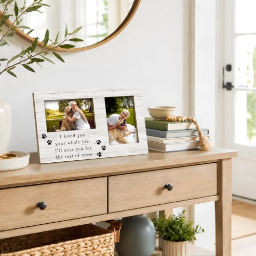 Dog Memorial Double Picture Frame 4x6, Memorial Pet Two Photo Frame - color: color-4