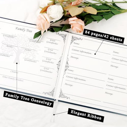 Fneral Guest Book Black Heart Tree Celebration of Life Guest Book Elegant 82 Pages Commemorative Book for Loss of Loved One Salute Book Memorial Service Album-A LIMB has Fallen from the Family Tree - style: Tree