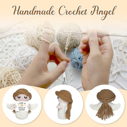 Baptism Gifts for Girl,Boy,Baby - I Am a Child of God Crochet Angel Doll- Religious Christian Gifts for Women,Men,Kids, Confirmation Gift for Teen Girls, First Communion Gift - style: Baptism Gifts