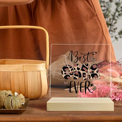 Oma Gifts, Mother's Day Grandma Gift Acrylic Plaque, Grandmother Birthday Gifts from Grandkids Granddaughter Grandson, Best Oma Ever Leopard Acrylic Sign Desk Table Shelf Decor - color: 4-grandma