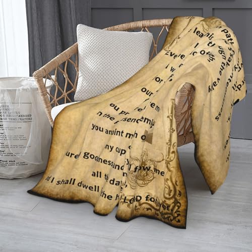 Psalm 23 Gifts Blanket for Women Christian Gifts Faith Bible Religious Gifts Christian Inspirational Blankets Soft Flannel Throw Blanket 50"X40" - color: Psalm 23, size: 50"x40"
