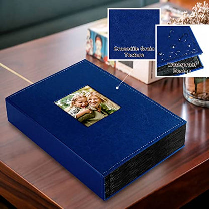 Ywlake Photo Album 4x6 300 Pockets, Leather Photo Albums Holds 300 Horizontal Only Pictures Blue - color: Blue, size: 300 Pockets