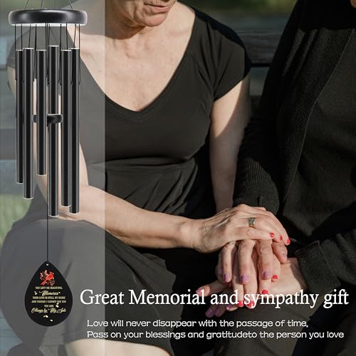 Memorial Sympathy Wind Chimes for Loss of Loved One 32'', Cardinal Wind Chimes in Memory of a Loved One Mother Father, Cardinal Memorial Gifts, Bereavement Condolence Remembrance Grieving Gifts - size: 32in