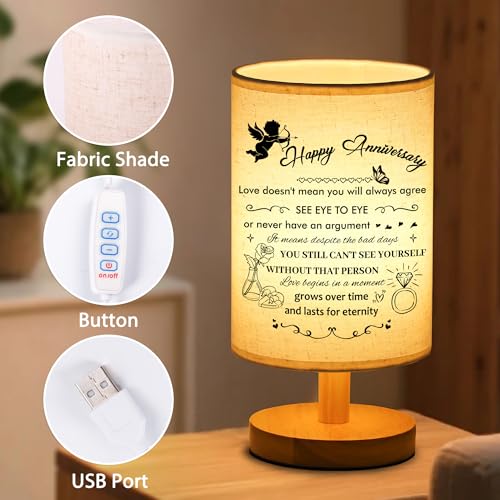 WSYEAR Wedding Anniversary LED Lamp Gifts for Couple Parents, Happy Anniversary Marriage Gifts for Wife Husband Him Her Men Women with Night Light Romantic Presents for Girlfriend Boyfriend - color: Anniversary