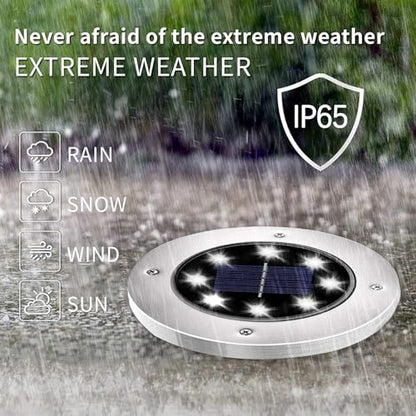 INCX 16 Pack 4.6 Inch Solar Ground Lights Outdoor, Waterproof, Cold White - color: Cold, size: 16 Pack