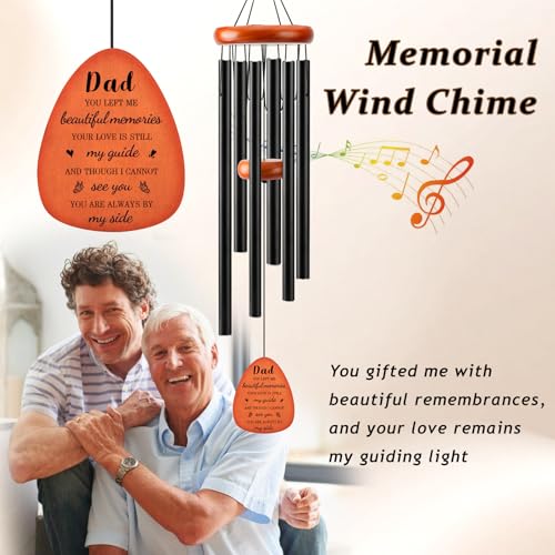 Memorial Gifts for Loss of Dad, 32" Memorial Sympathy Wind Chimes for Loss of Father, Sympathy/Bereavement/Remembrance Gifts for Loss of Father Dad - size: 32" Black Dad