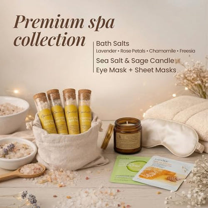 Opulent Self Care Spa Gift Box for Women - Thoughtful Get Well Gift - color: Golden Honey