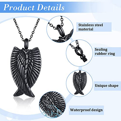 Jexine 10 Pcs Urn Necklace Cremation Jewelry for Men - color: Lake Blue