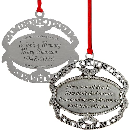 Let's Make Memories Merry Christmas from Heaven Sympathy Ornament - Pewter - color: Merry Christmas from Heaven - Pewter