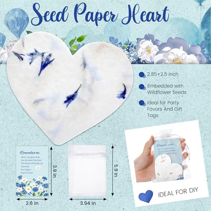 Dunzoom 50 Sets Funeral Favors for Guests Heart Shaped - style: Funeral Memorial Style