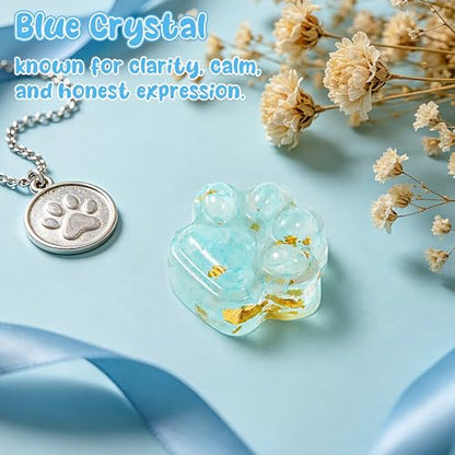 EYxsaxenk Loss of Pet Sympathy Gift - Blue Crystal Mini Paw Pocket Hug with Memorial Card Envelope Remembrance Bereavement Gift for Loss of Dog Cat Sympathy Favor Adult Pet Lover Stress Relief Supply - color: 1pcs Light Blue + I Know Card