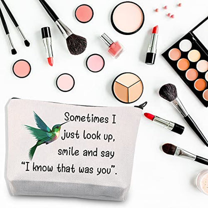 BDPWSS Hummingbird Makeup Bag Hummingbird Memorial Gift Sometimes I Just Look Up Smile And Say I Know That Was You Gift (That was you Hummingbird)