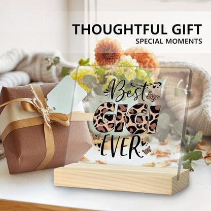 Gigi Gifts, Mother's Day Grandma Gift Acrylic Plaque, Grandmother Birthday Gifts from Grandkids Granddaughter Grandson, Best Gigi Ever Leopard Acrylic Sign Desk Table Shelf Decor - color: 1-nana-2