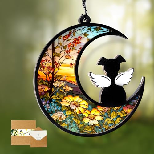 Pet Memorial Gifts for Loss of Dog,Dog Passing Away Gifts,Dog Loss Sympathy Gift,DIY Memorial Suncatcher(Sunflower)